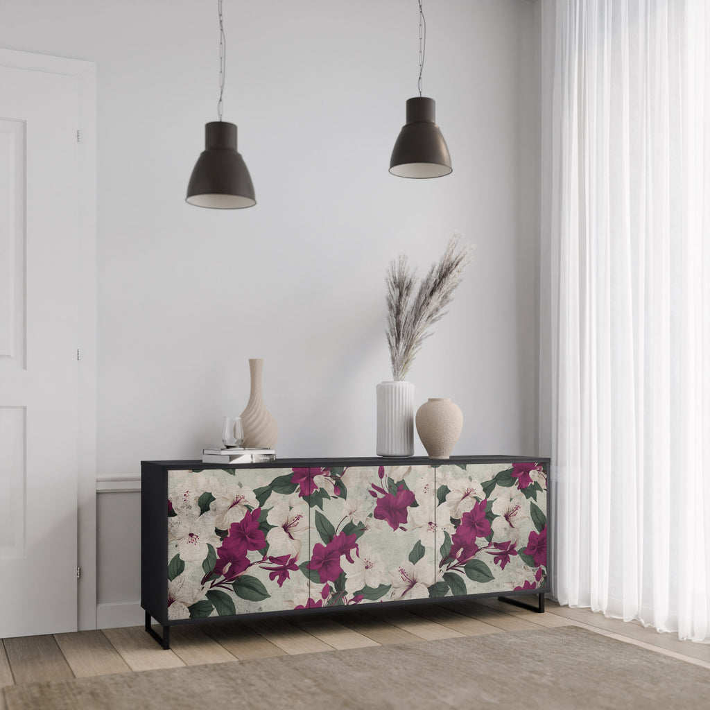 FLOWERET DREAM Μπουφές με 3 πόρτες σε μαύρο φινίρισμα
