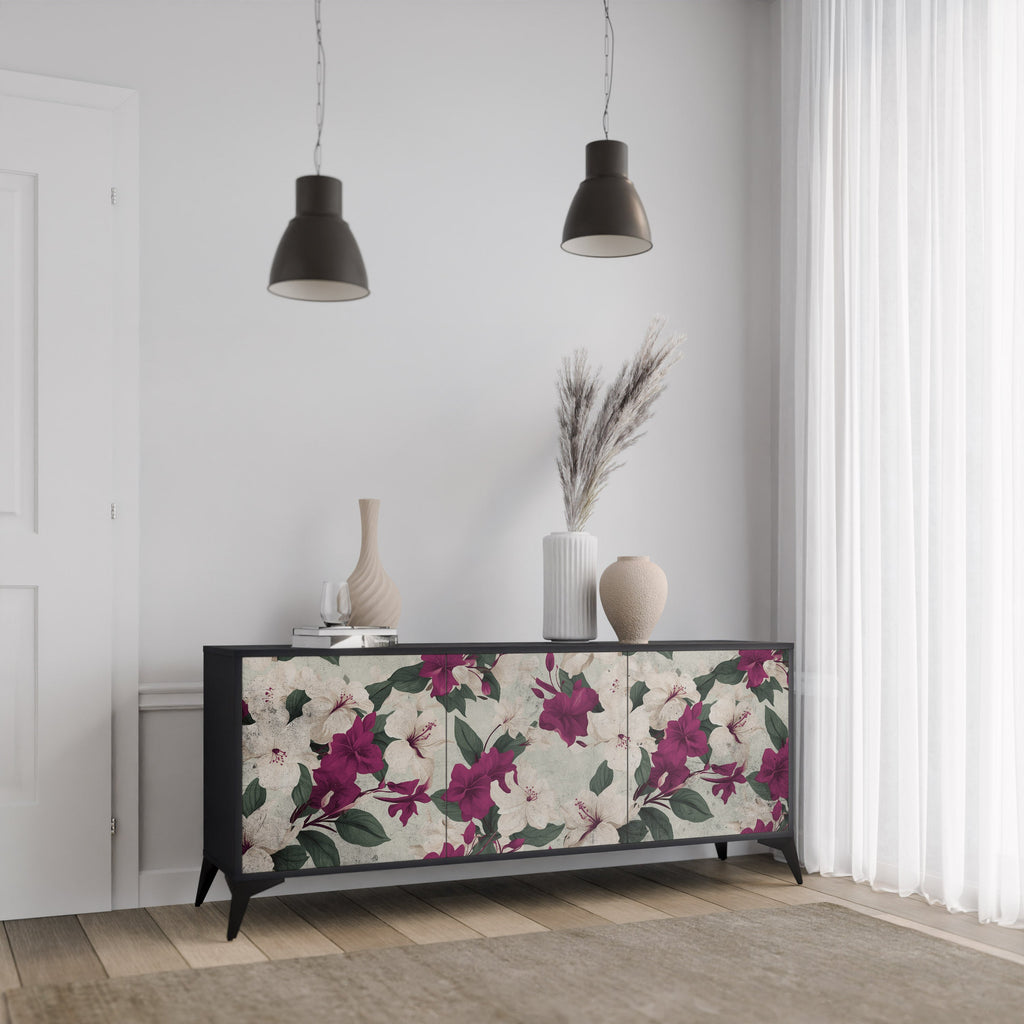 FLOWERET DREAM Μπουφές με 3 πόρτες σε μαύρο φινίρισμα