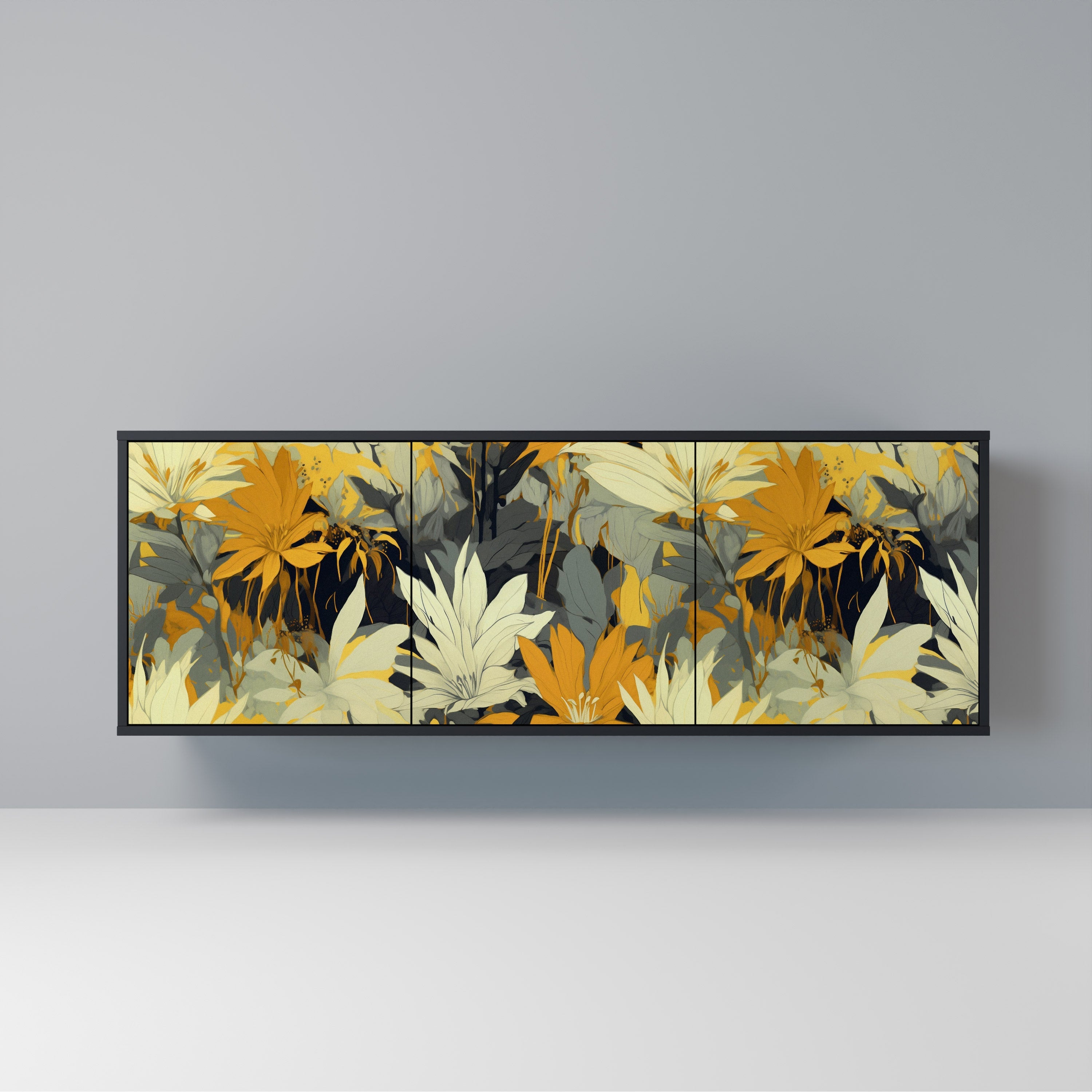 Μπουφές SUNKISSED LILY με 3 πόρτες σε μαύρο φινίρισμα
