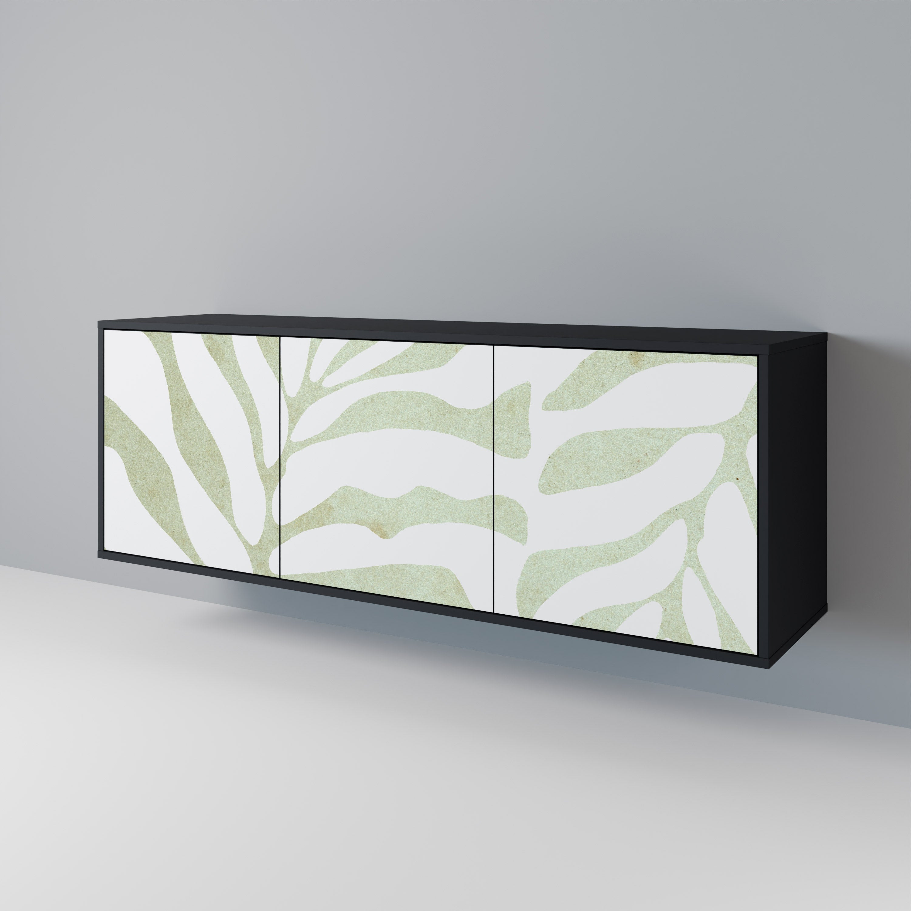 Μπουφές BOTANICAL SPARK 3θυρο σε μαύρο φινίρισμα