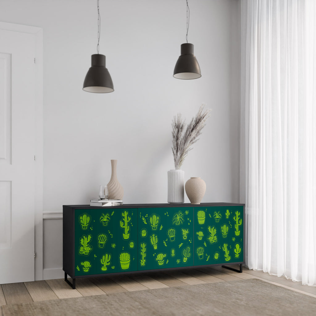 Μπουφές DESERT GREEN με 3 πόρτες σε μαύρο φινίρισμα