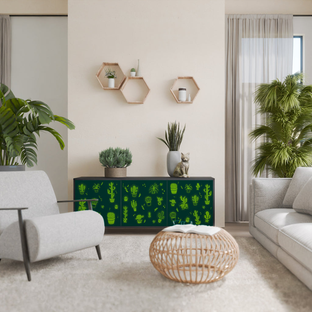 Μπουφές DESERT GREEN με 3 πόρτες σε μαύρο φινίρισμα