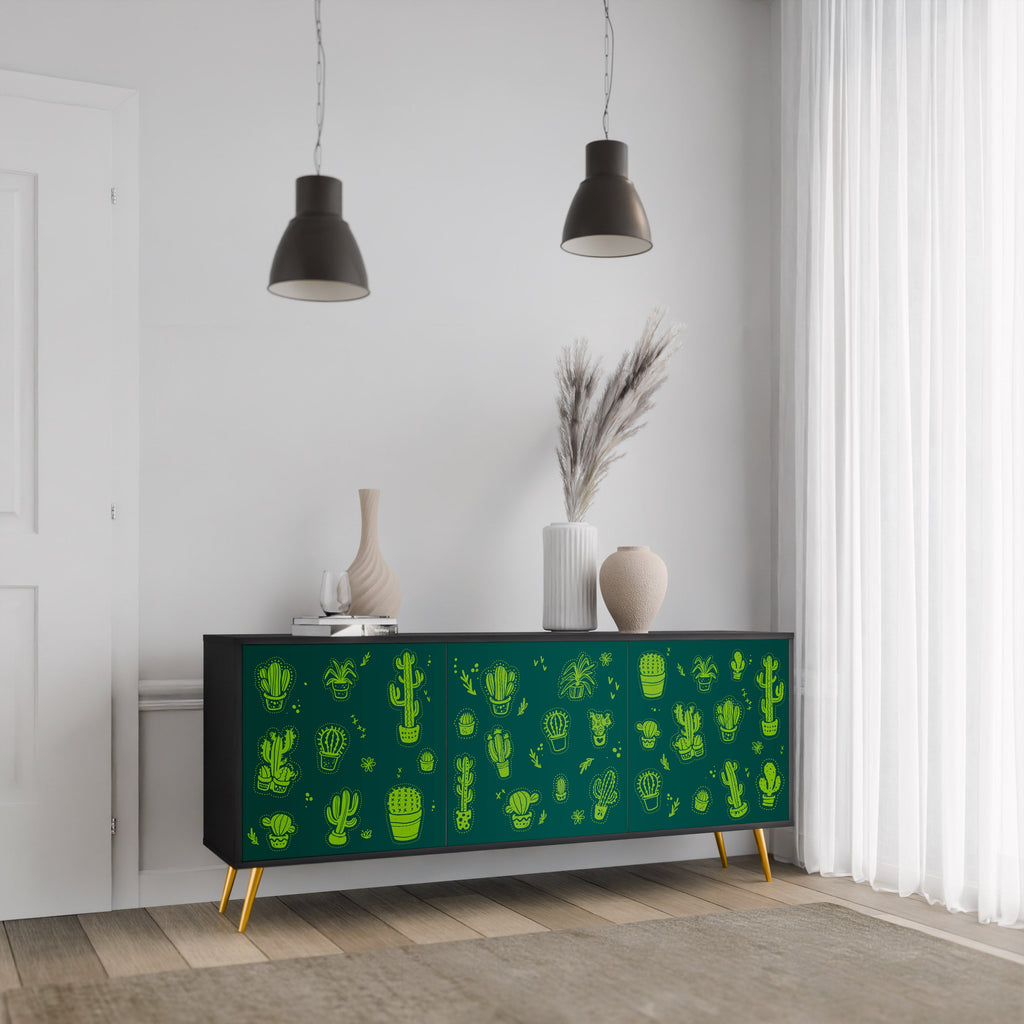 Μπουφές DESERT GREEN με 3 πόρτες σε μαύρο φινίρισμα
