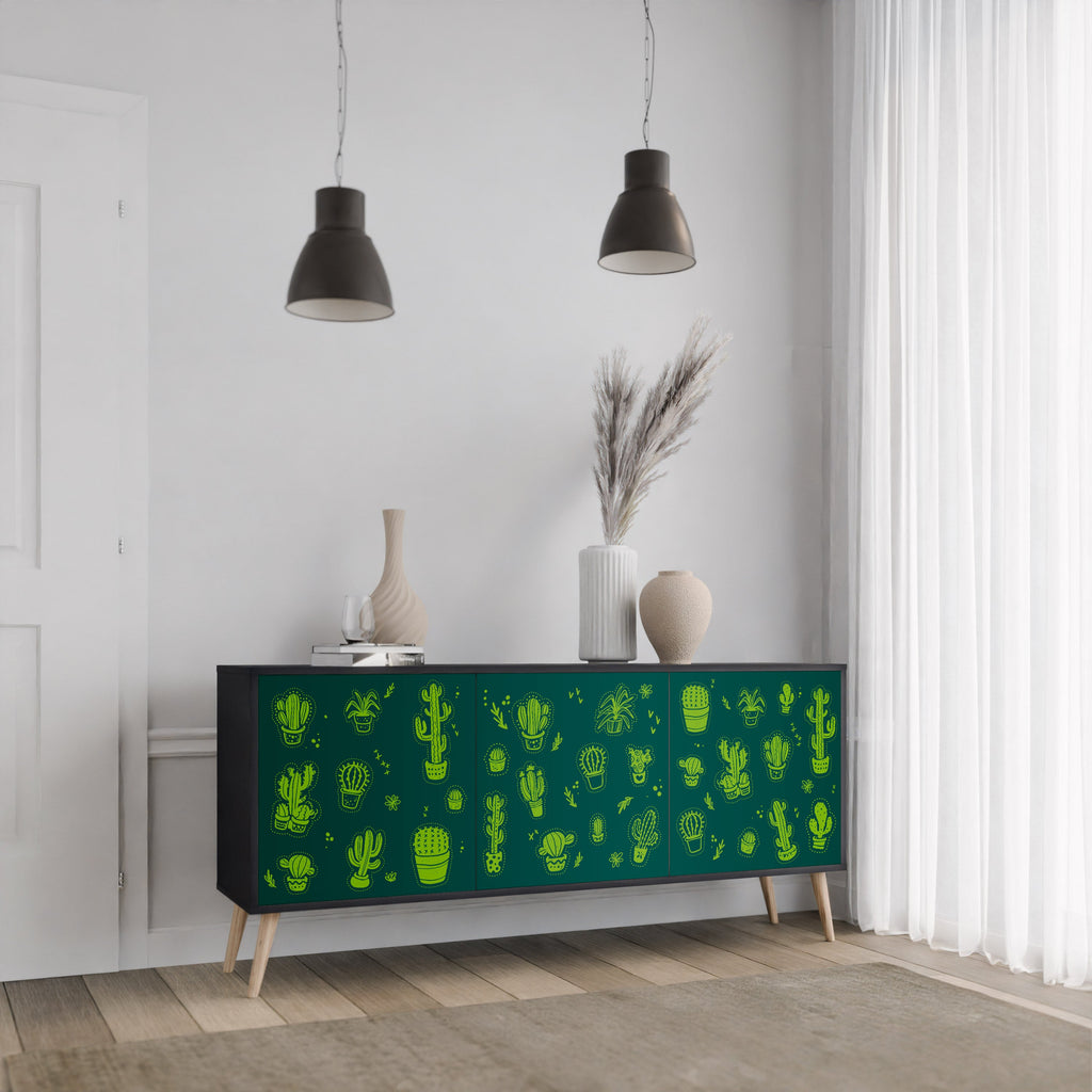 Μπουφές DESERT GREEN με 3 πόρτες σε μαύρο φινίρισμα