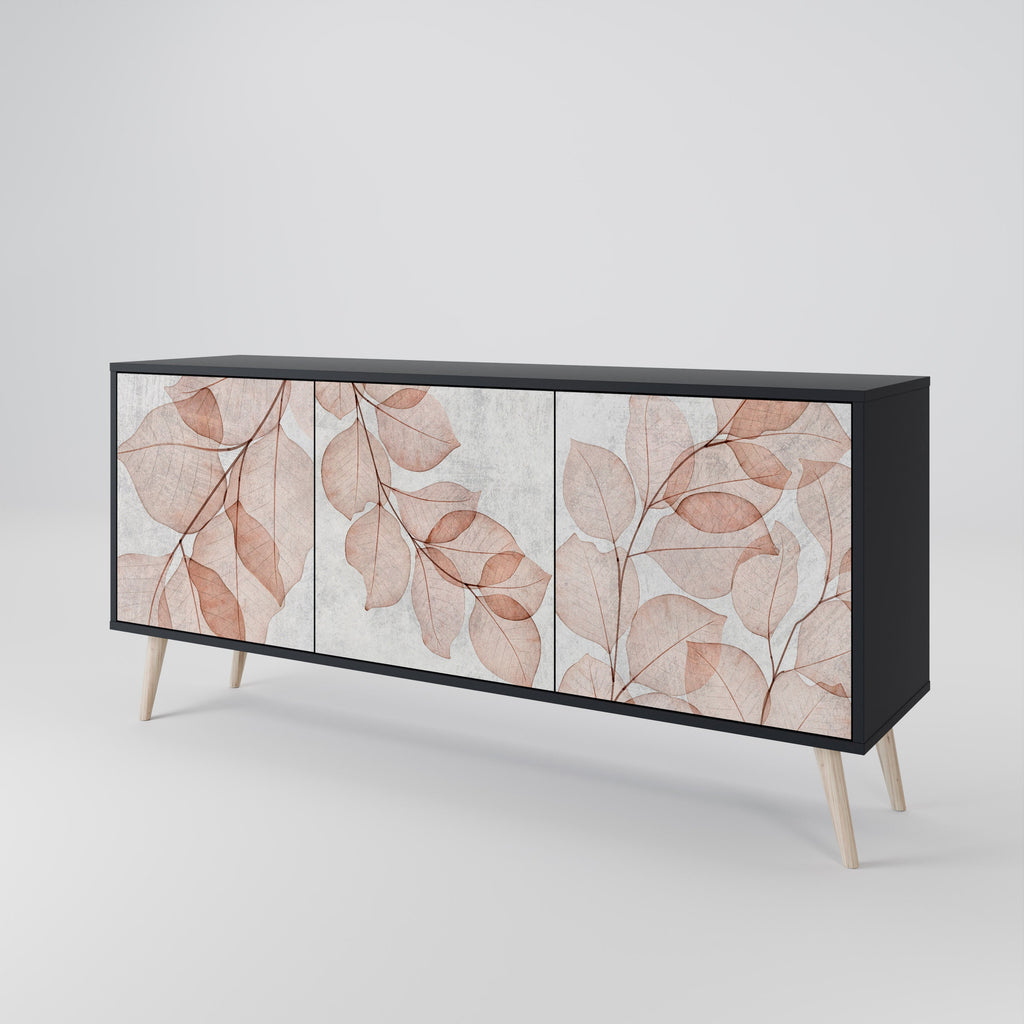 AUTUMN FRAGILITY 3-Door Sideboard in Black Finish