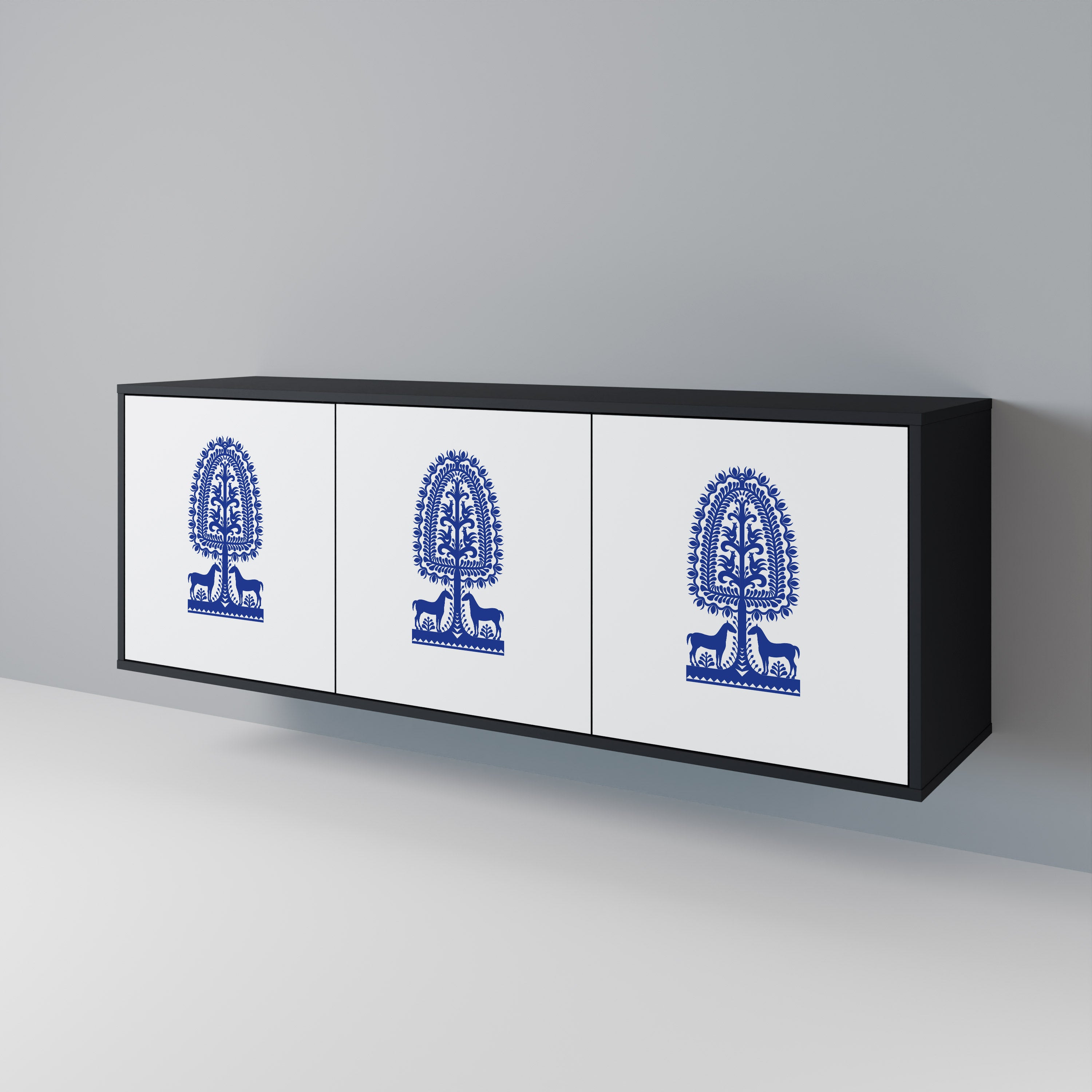 POLISH FOLK ART 3-Door Sideboard