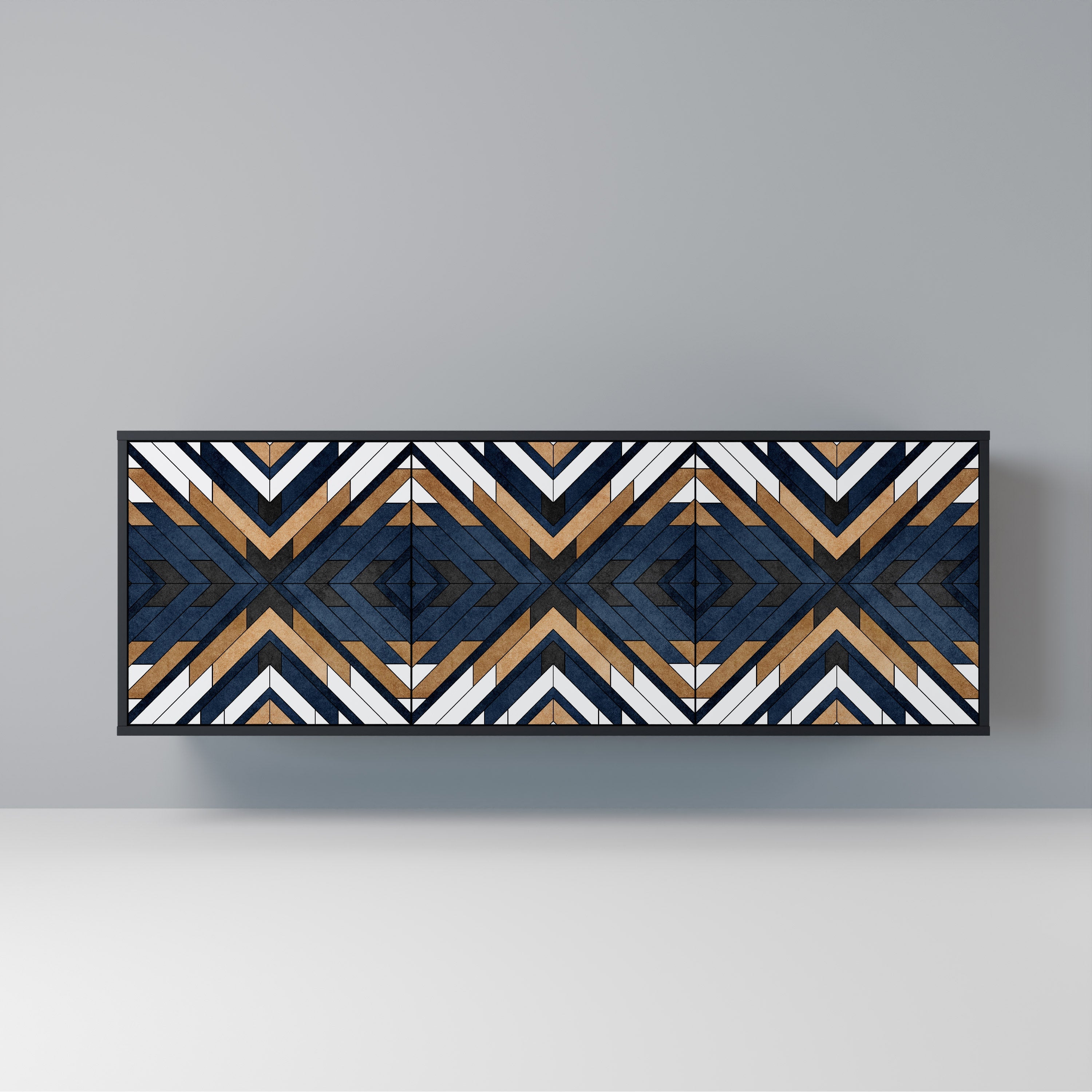 Μπουφές ARTFUL GEOMETRIA με 3 πόρτες σε μαύρο φινίρισμα
