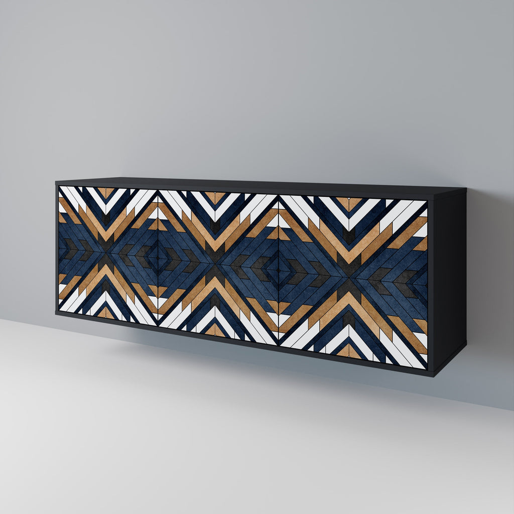 Μπουφές ARTFUL GEOMETRIA με 3 πόρτες σε μαύρο φινίρισμα