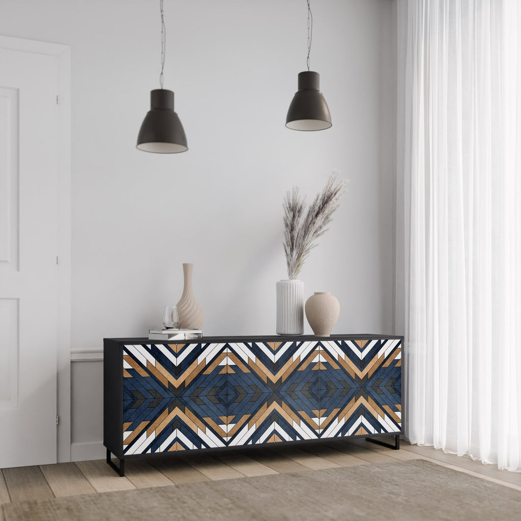 Μπουφές ARTFUL GEOMETRIA με 3 πόρτες σε μαύρο φινίρισμα