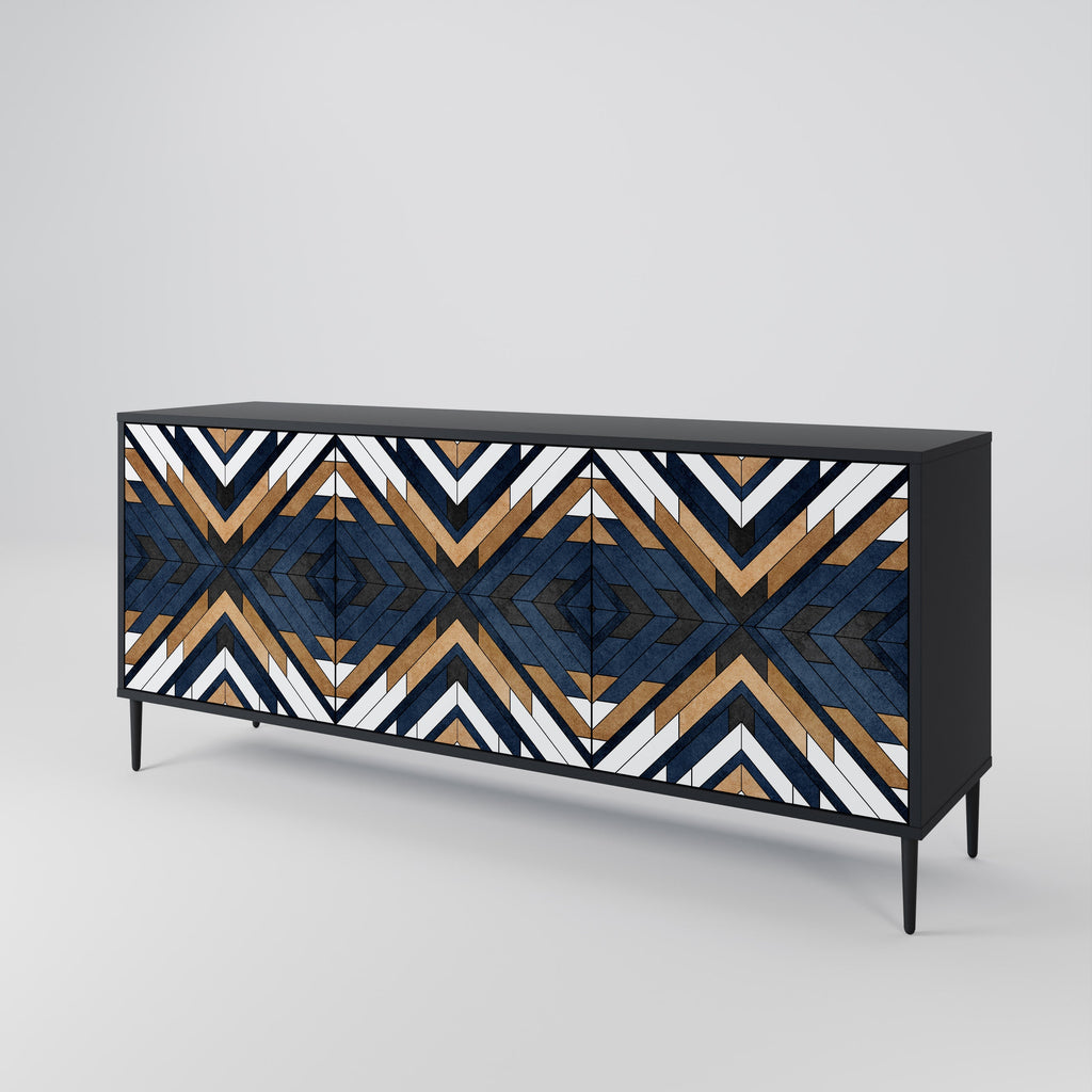 Μπουφές ARTFUL GEOMETRIA με 3 πόρτες σε μαύρο φινίρισμα