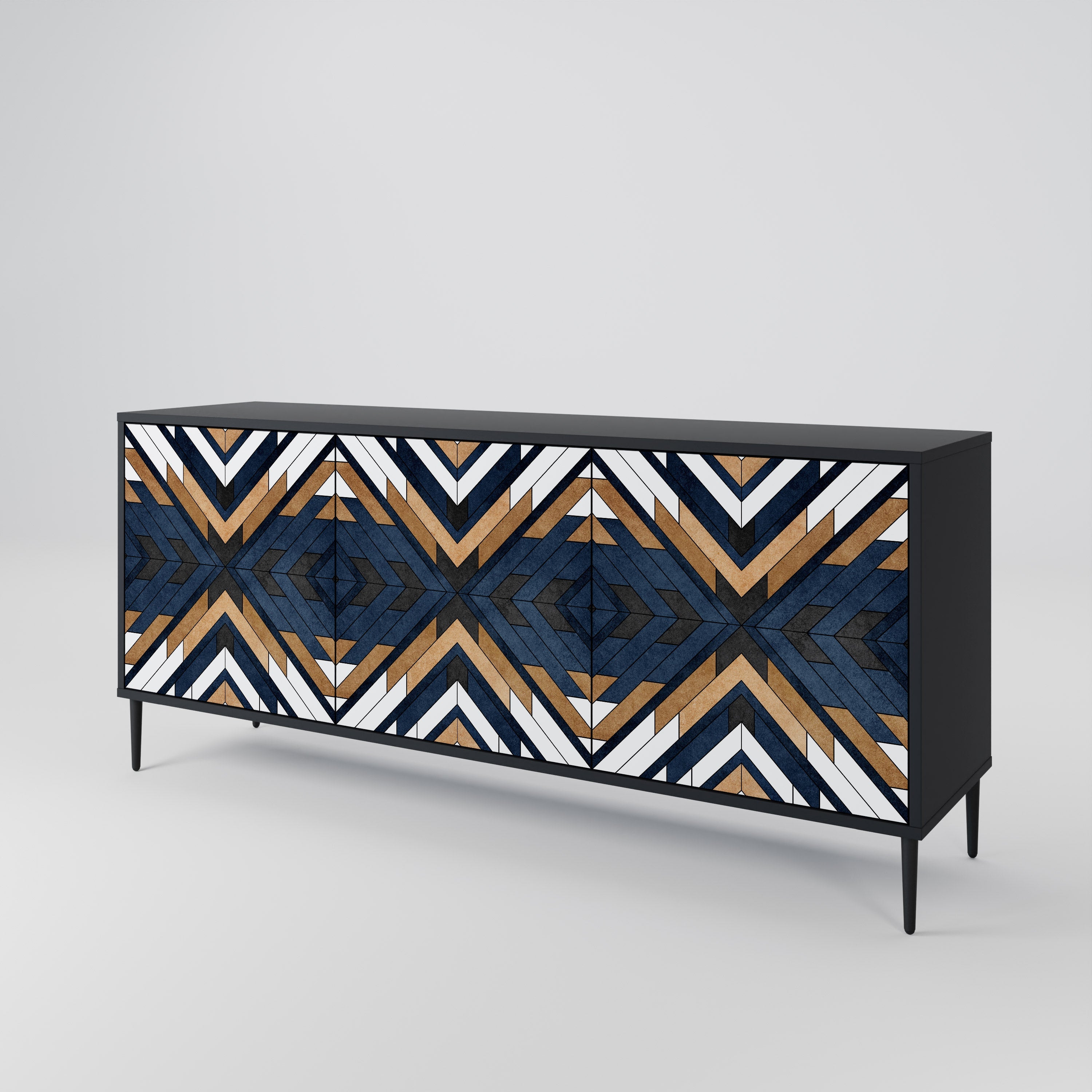 Μπουφές ARTFUL GEOMETRIA με 3 πόρτες σε μαύρο φινίρισμα