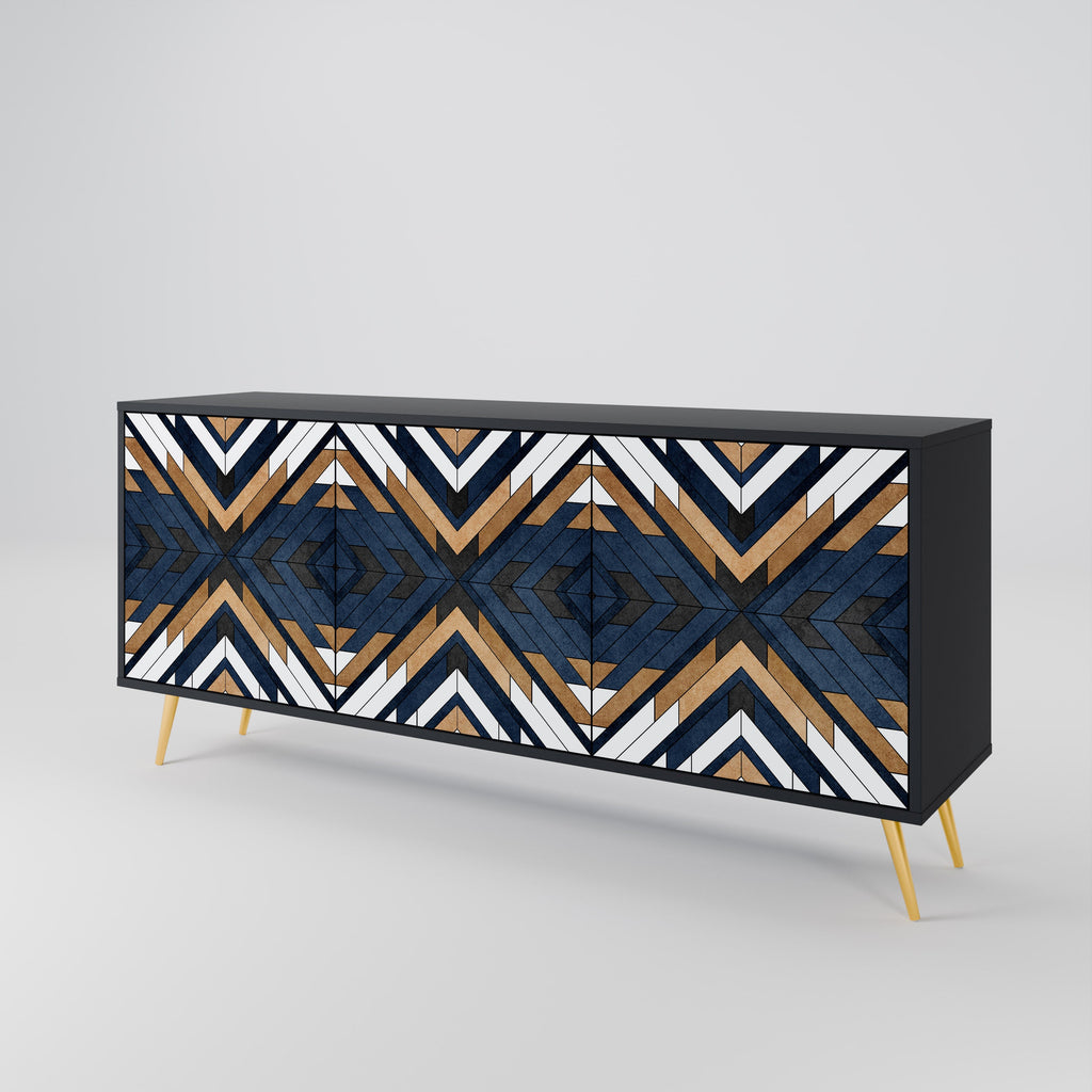 Μπουφές ARTFUL GEOMETRIA με 3 πόρτες σε μαύρο φινίρισμα