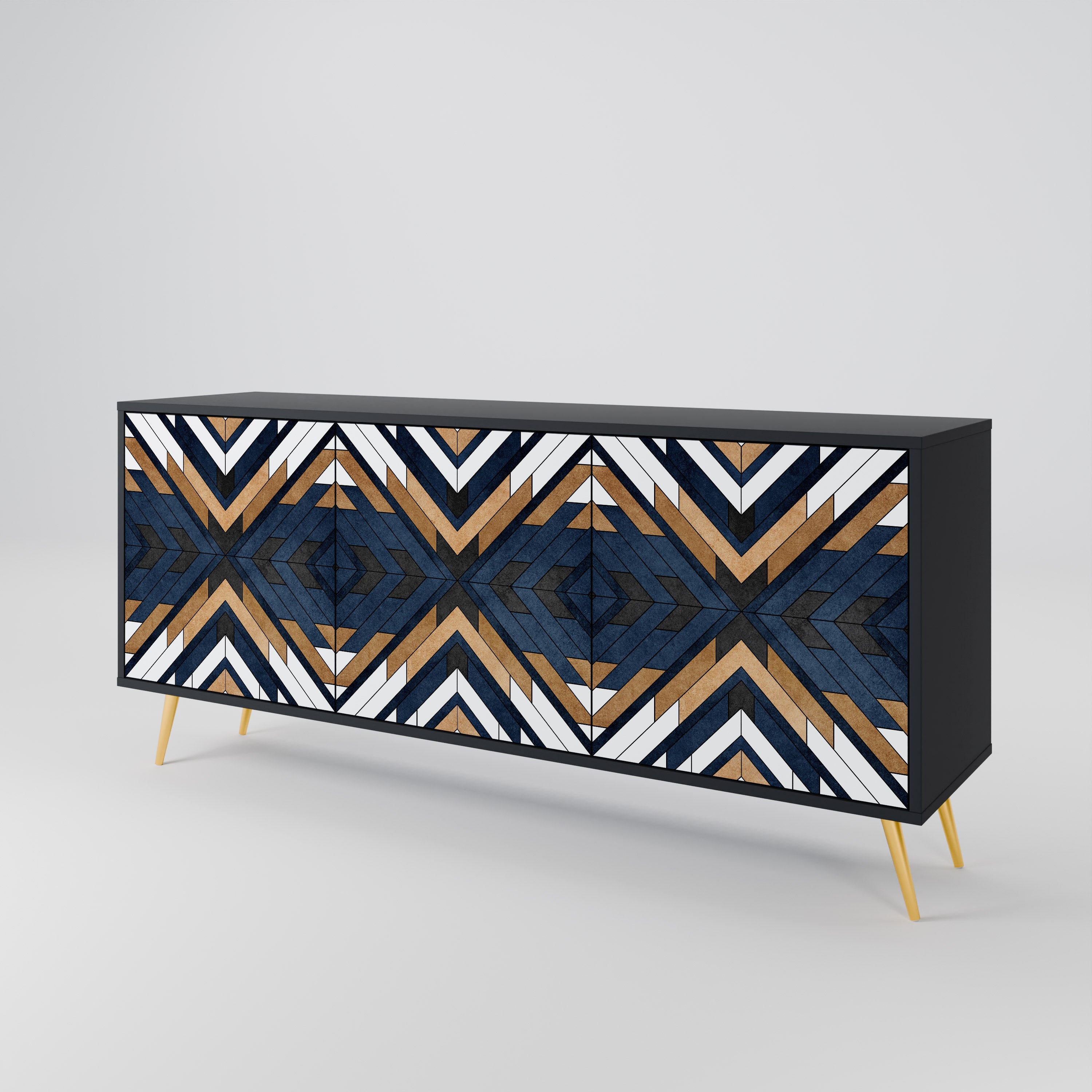 Μπουφές ARTFUL GEOMETRIA με 3 πόρτες σε μαύρο φινίρισμα