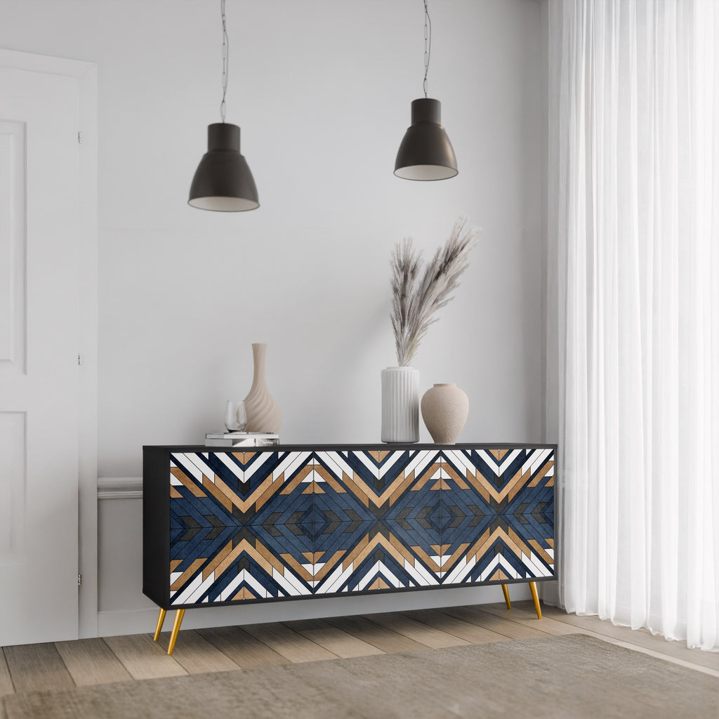 Μπουφές ARTFUL GEOMETRIA με 3 πόρτες σε μαύρο φινίρισμα