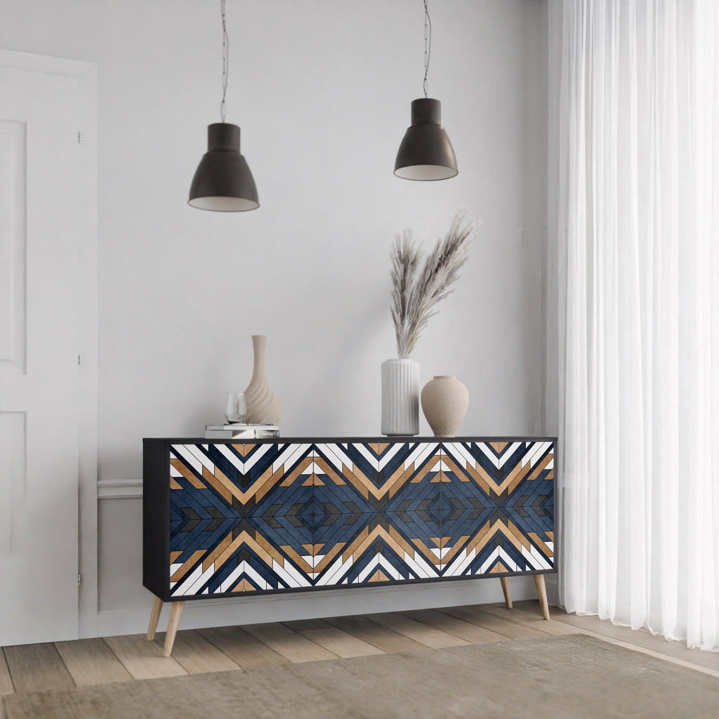 Μπουφές ARTFUL GEOMETRIA με 3 πόρτες σε μαύρο φινίρισμα