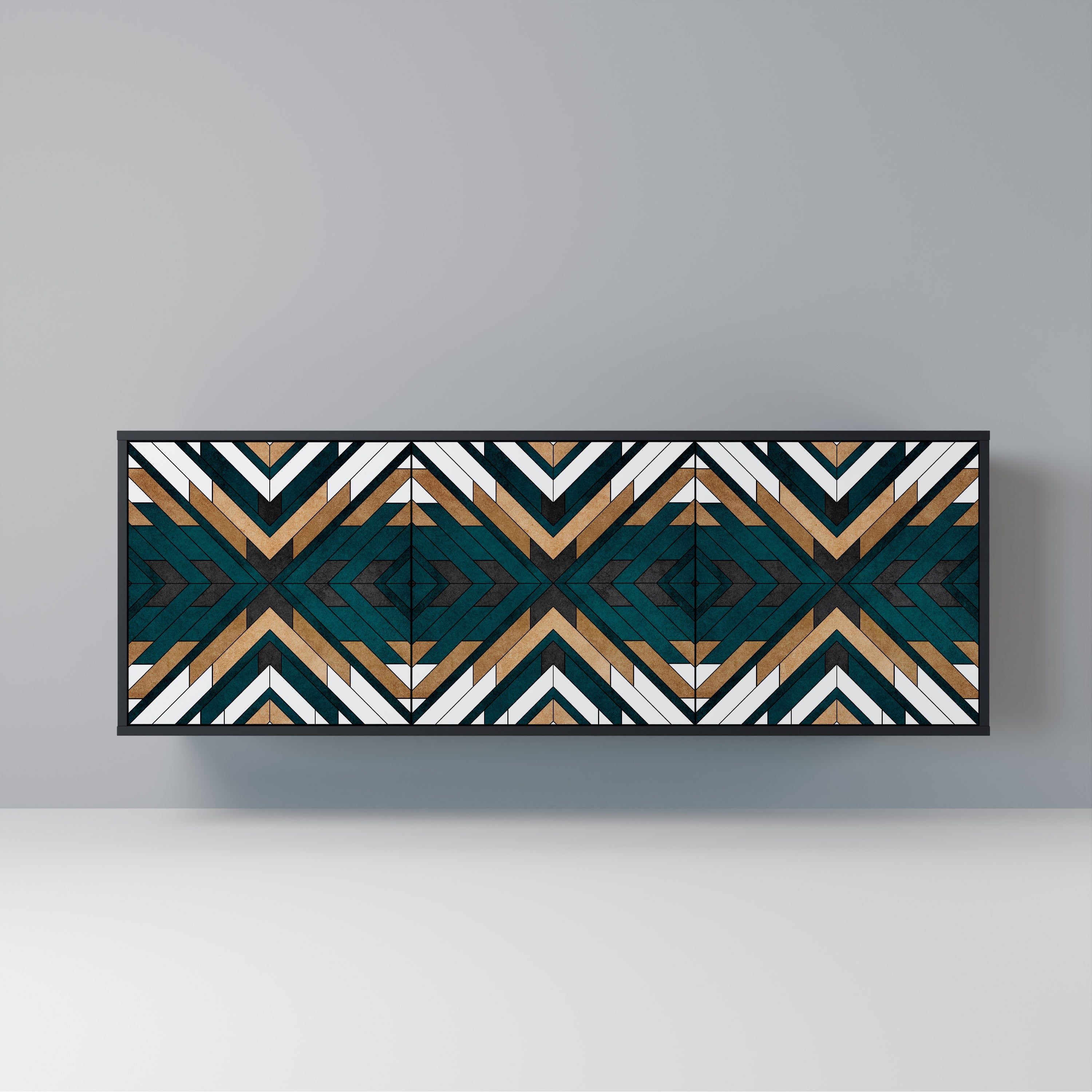 Μπουφές ARTISTIC GEOMETRIA 3 θυρών σε μαύρο φινίρισμα