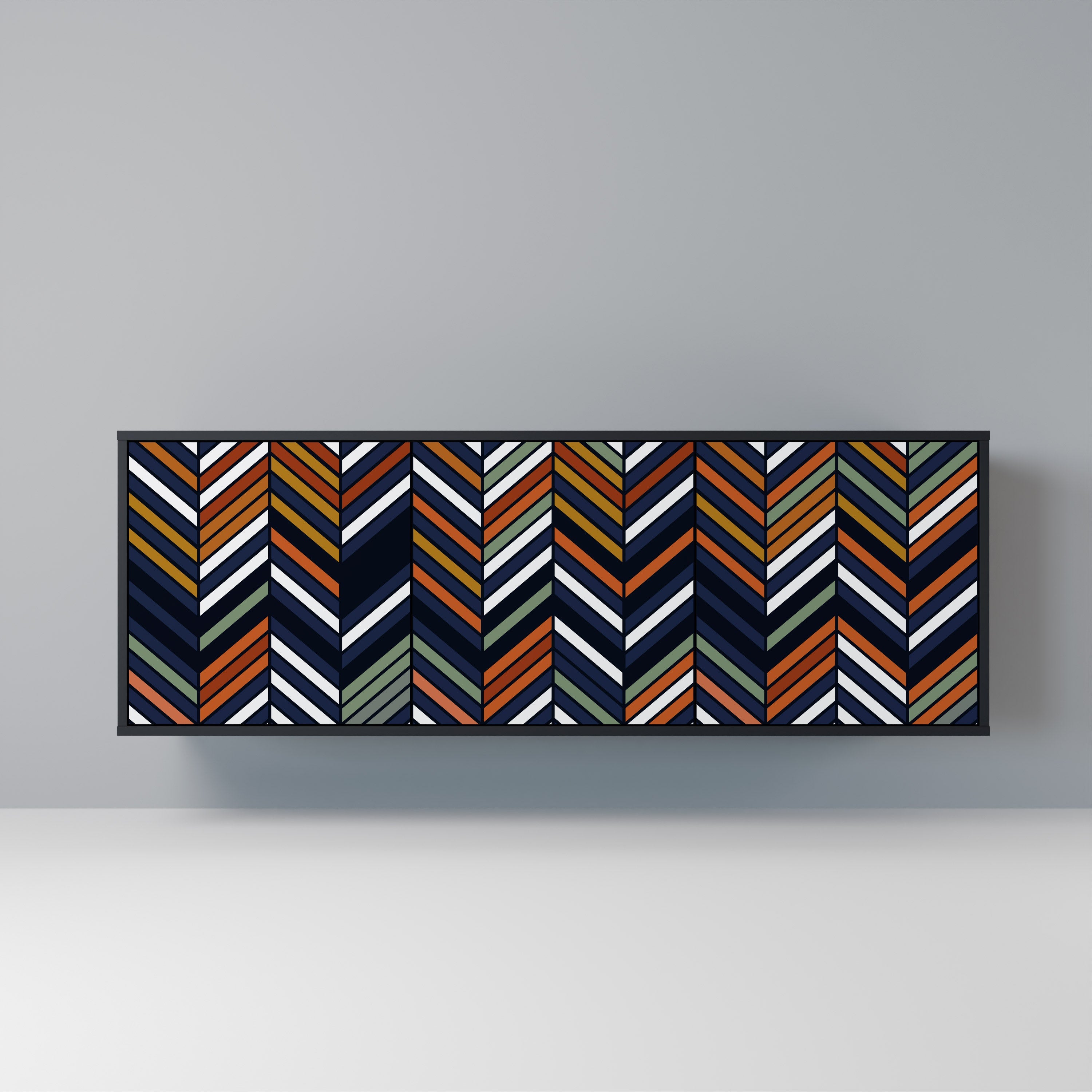 Μπουφές VIBRANT PATCHWORK με 3 πόρτες σε μαύρο φινίρισμα