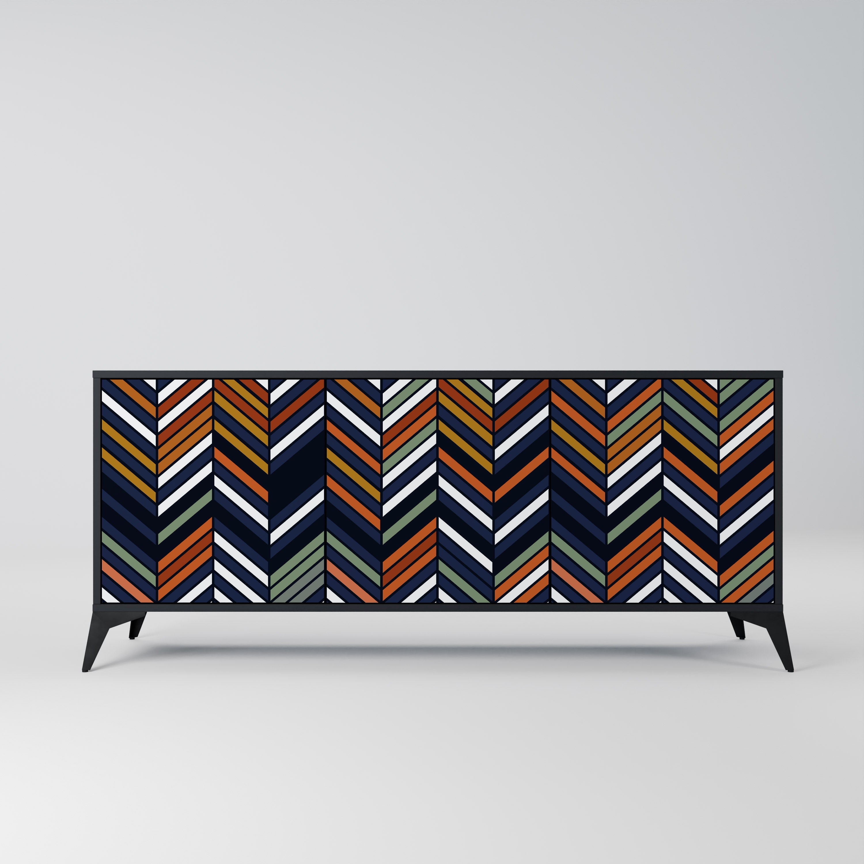 Μπουφές VIBRANT PATCHWORK με 3 πόρτες σε μαύρο φινίρισμα