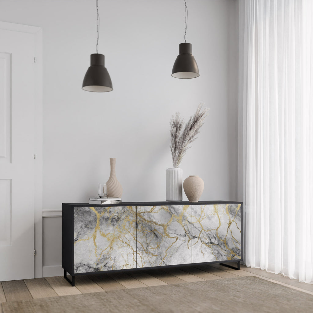 TIMELESS GLIDE 3θυρο μπουφέ σε μαύρο φινίρισμα