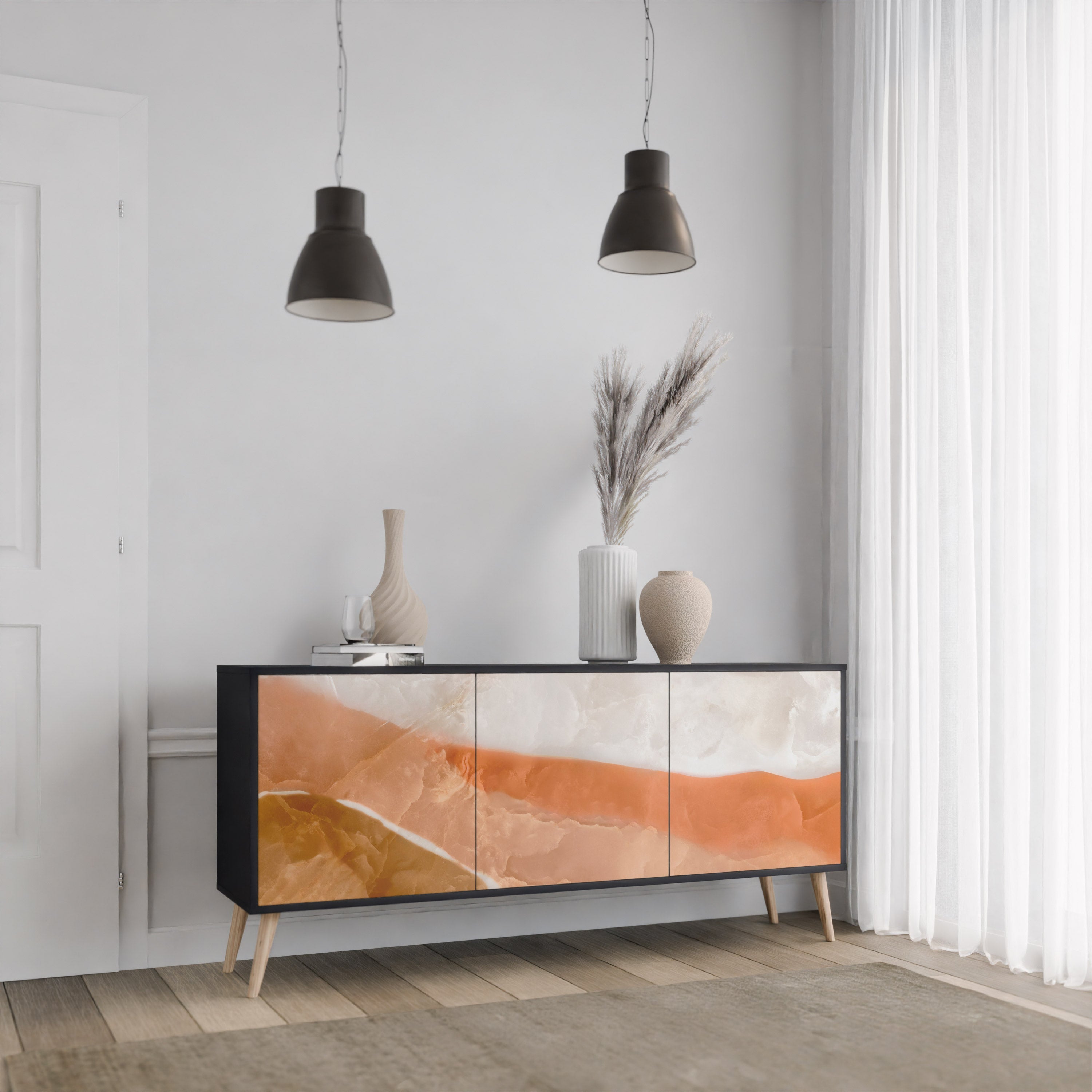SANDHILLS SPLENDOUR 3-Door Sideboard in Black Finish
