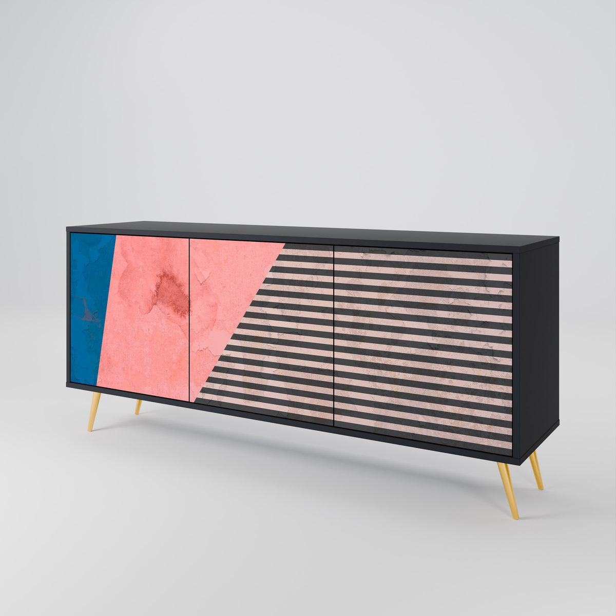 GLAMOROUS STRIPE Μπουφές 3-θυρών