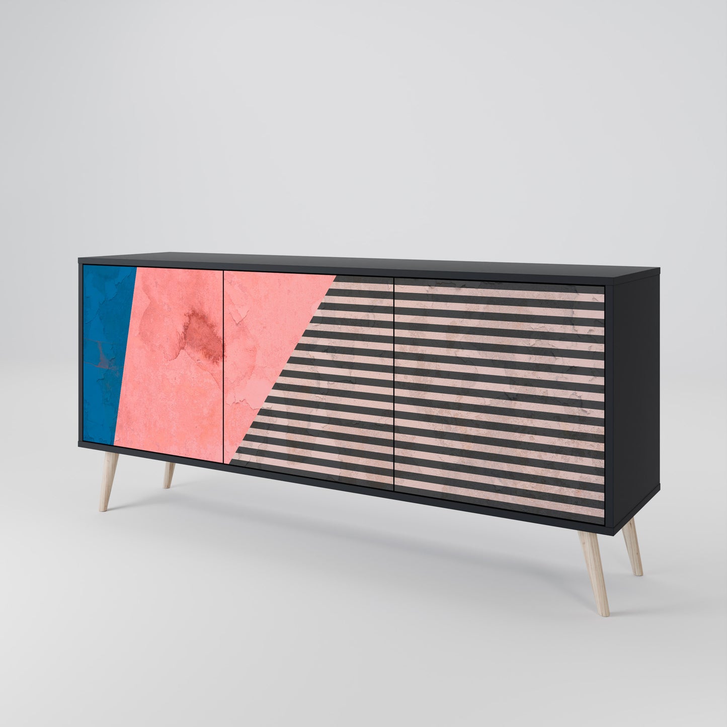 GLAMOROUS STRIPE Μπουφές 3-θυρών