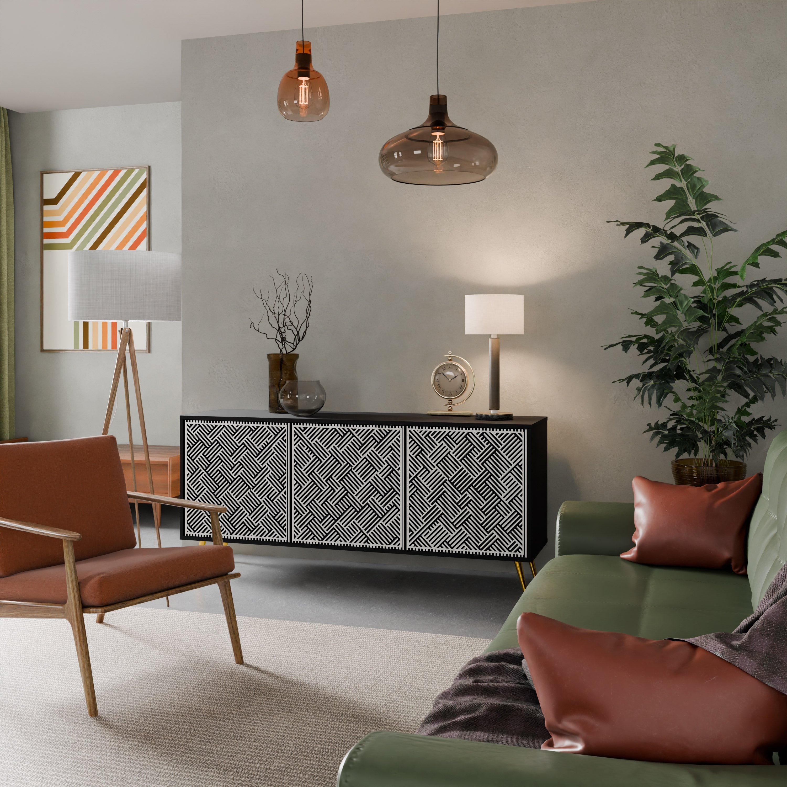 TEMPORARY SEQUENCE 3-Door Sideboard in Black Finish