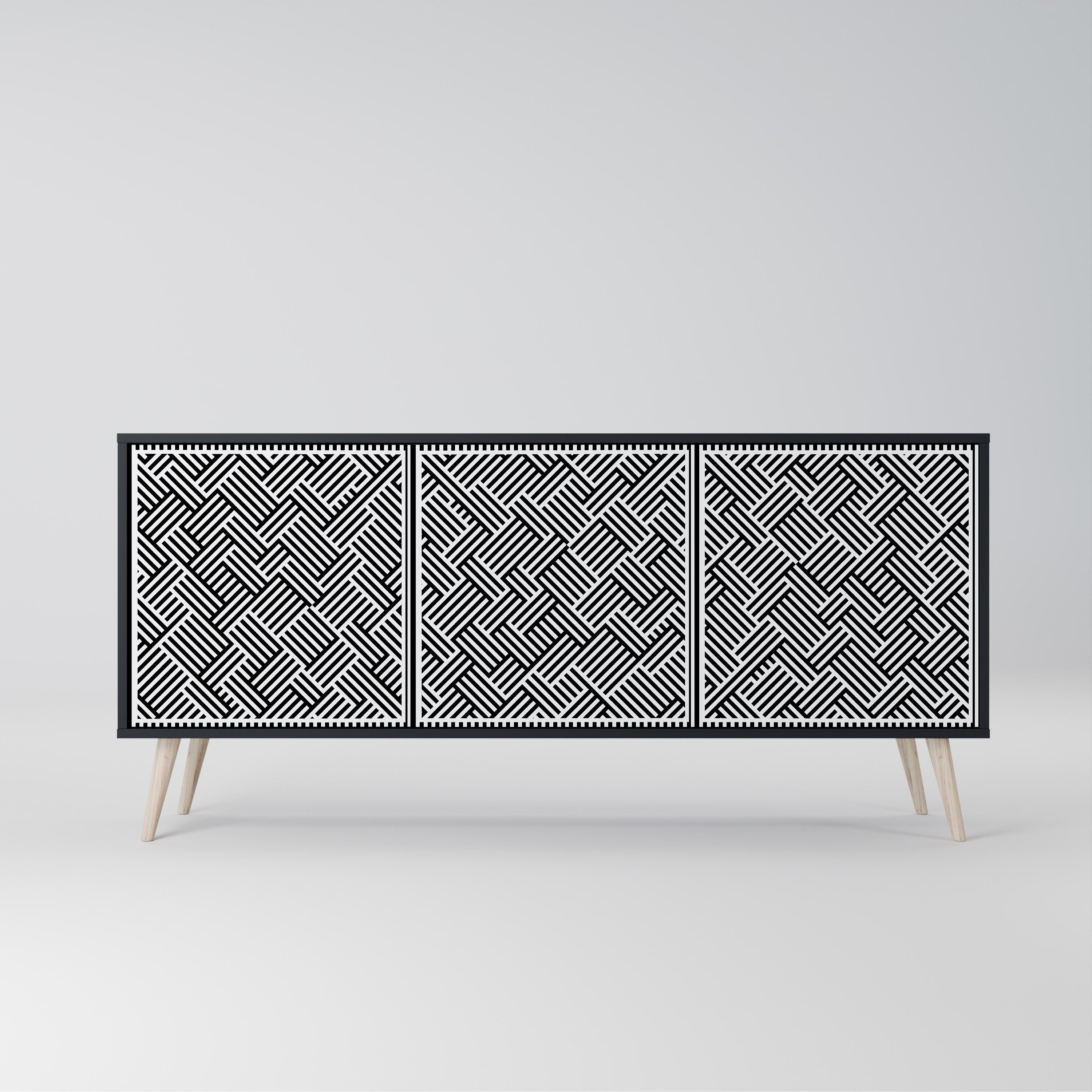 TEMPORARY SEQUENCE 3-Door Sideboard in Black Finish