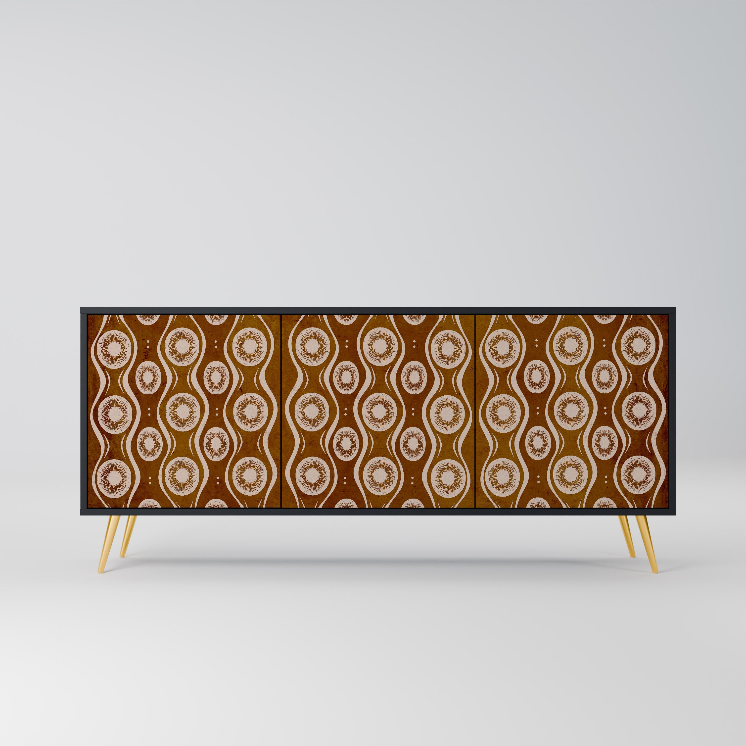 BROWN EYES 3-Door Sideboard in Black Finish