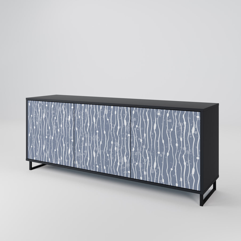 Μπουφές 3 θυρών GRAPHITE RAIN σε μαύρο φινίρισμα