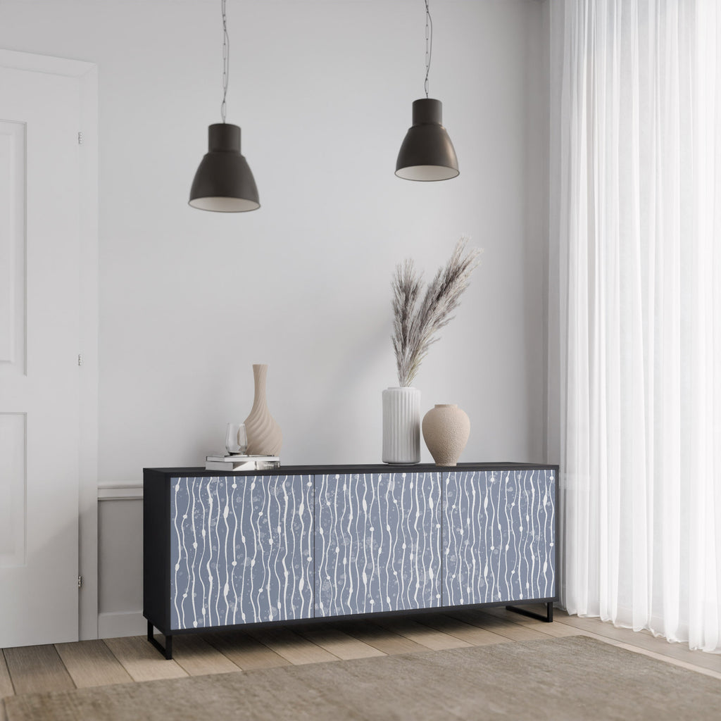 Μπουφές 3 θυρών GRAPHITE RAIN σε μαύρο φινίρισμα