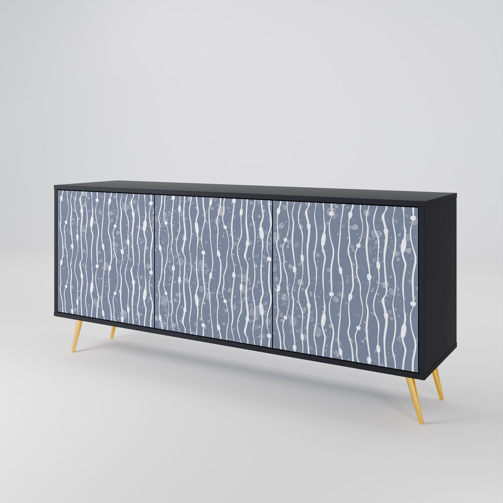 Μπουφές 3 θυρών GRAPHITE RAIN σε μαύρο φινίρισμα