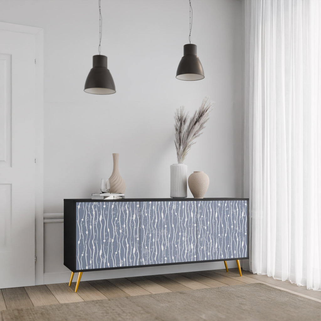Μπουφές 3 θυρών GRAPHITE RAIN σε μαύρο φινίρισμα