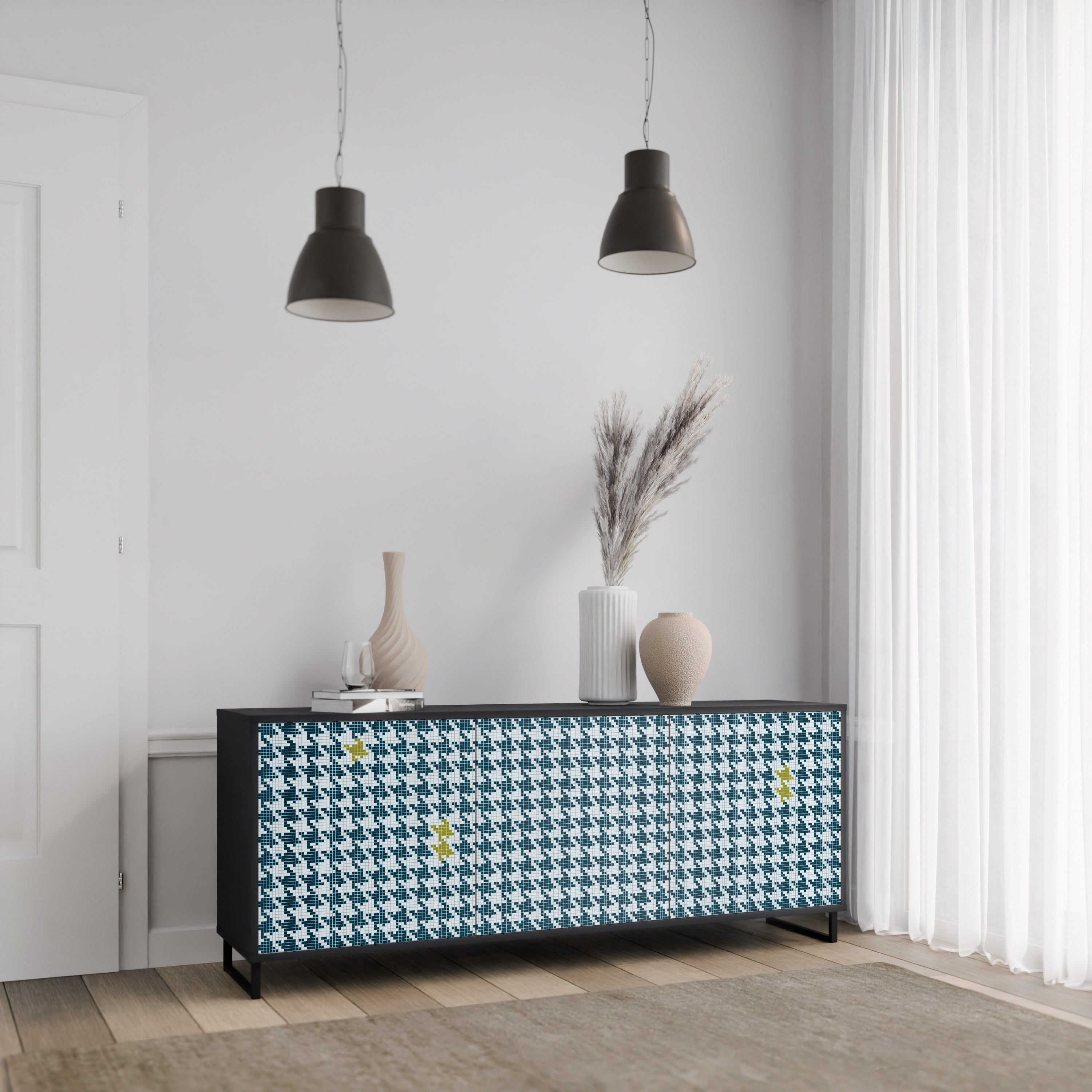 OUT OF CONTEXT 3-Door Sideboard in Black Finish