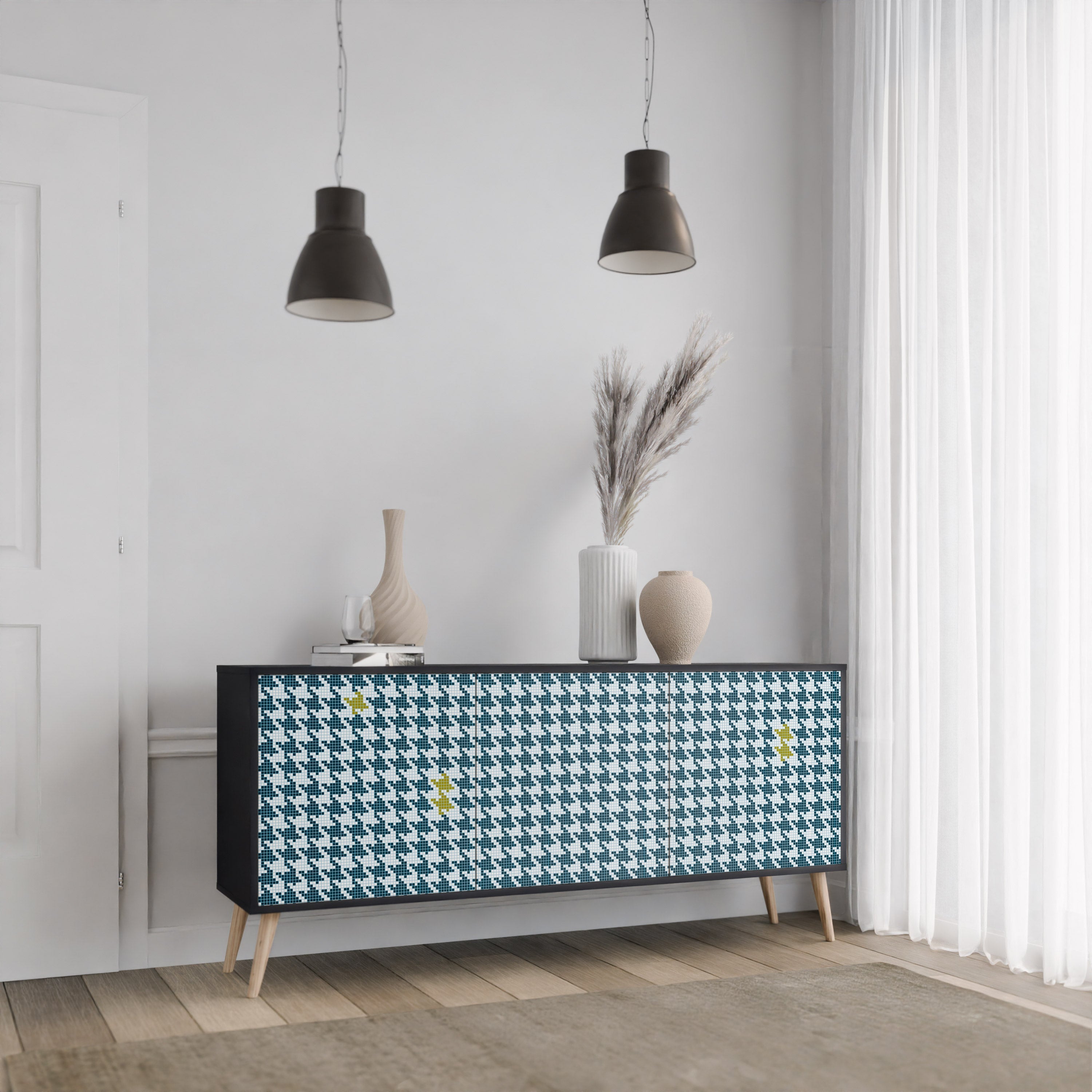 OUT OF CONTEXT 3-Door Sideboard in Black Finish