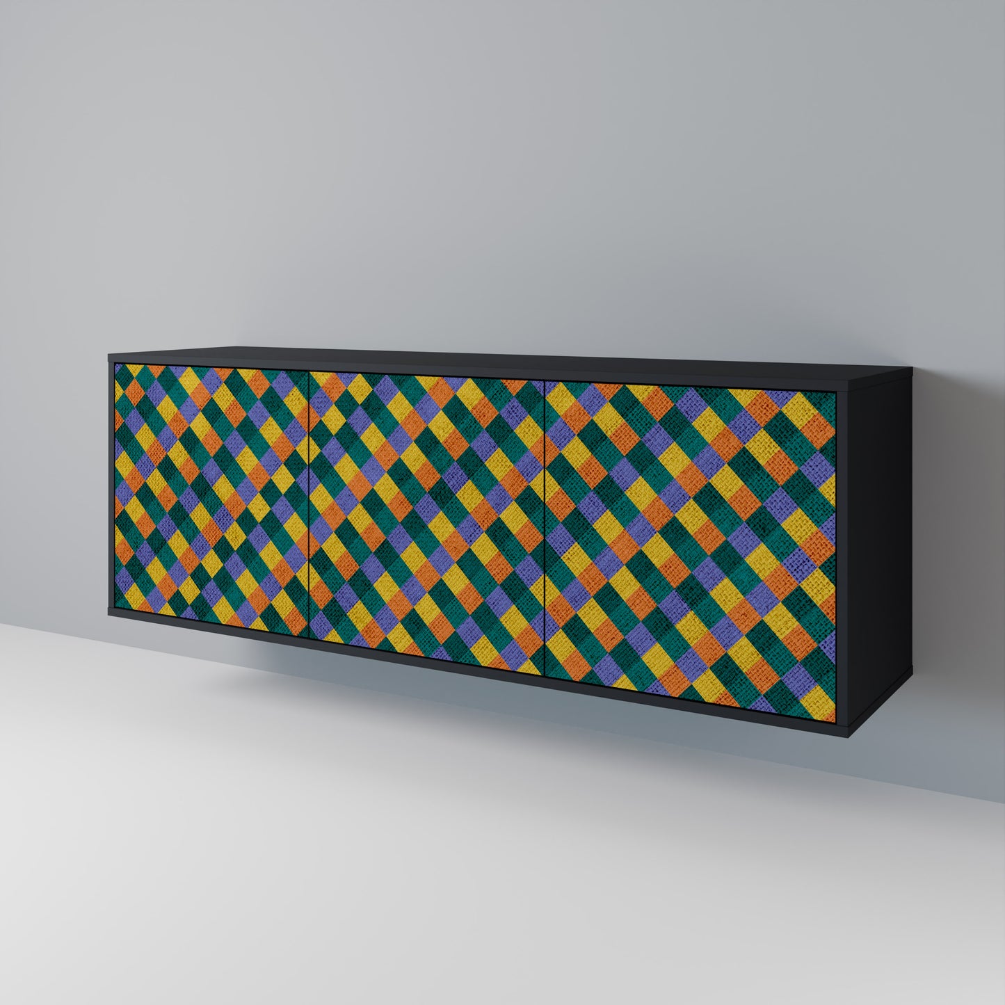 PAINTED SQUARES MIX Μπουφές 3-θυρών