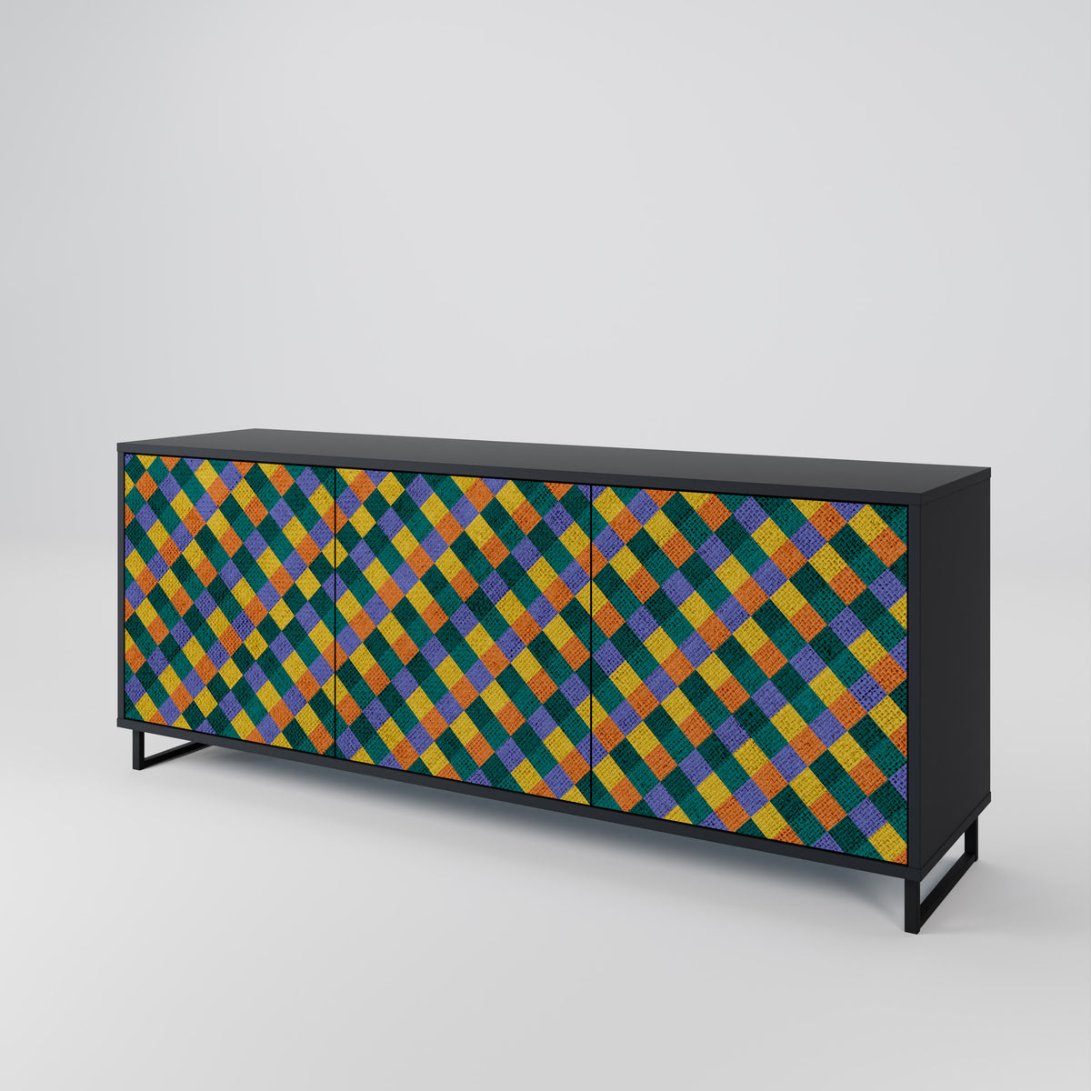 PAINTED SQUARES MIX Μπουφές 3-θυρών