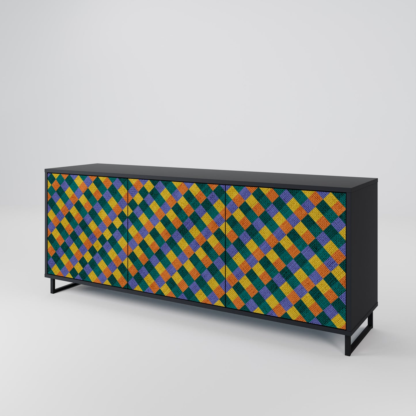 PAINTED SQUARES MIX Μπουφές 3-θυρών