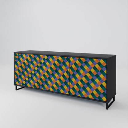 PAINTED SQUARES MIX Μπουφές 3-θυρών