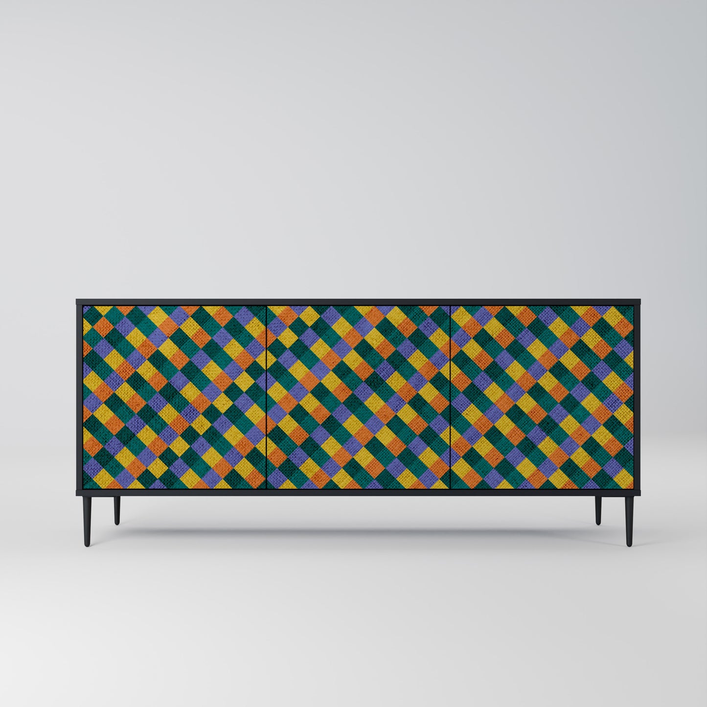 PAINTED SQUARES MIX Μπουφές 3-θυρών