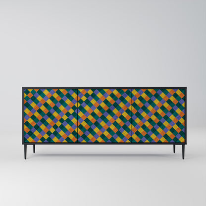 PAINTED SQUARES MIX Μπουφές 3-θυρών