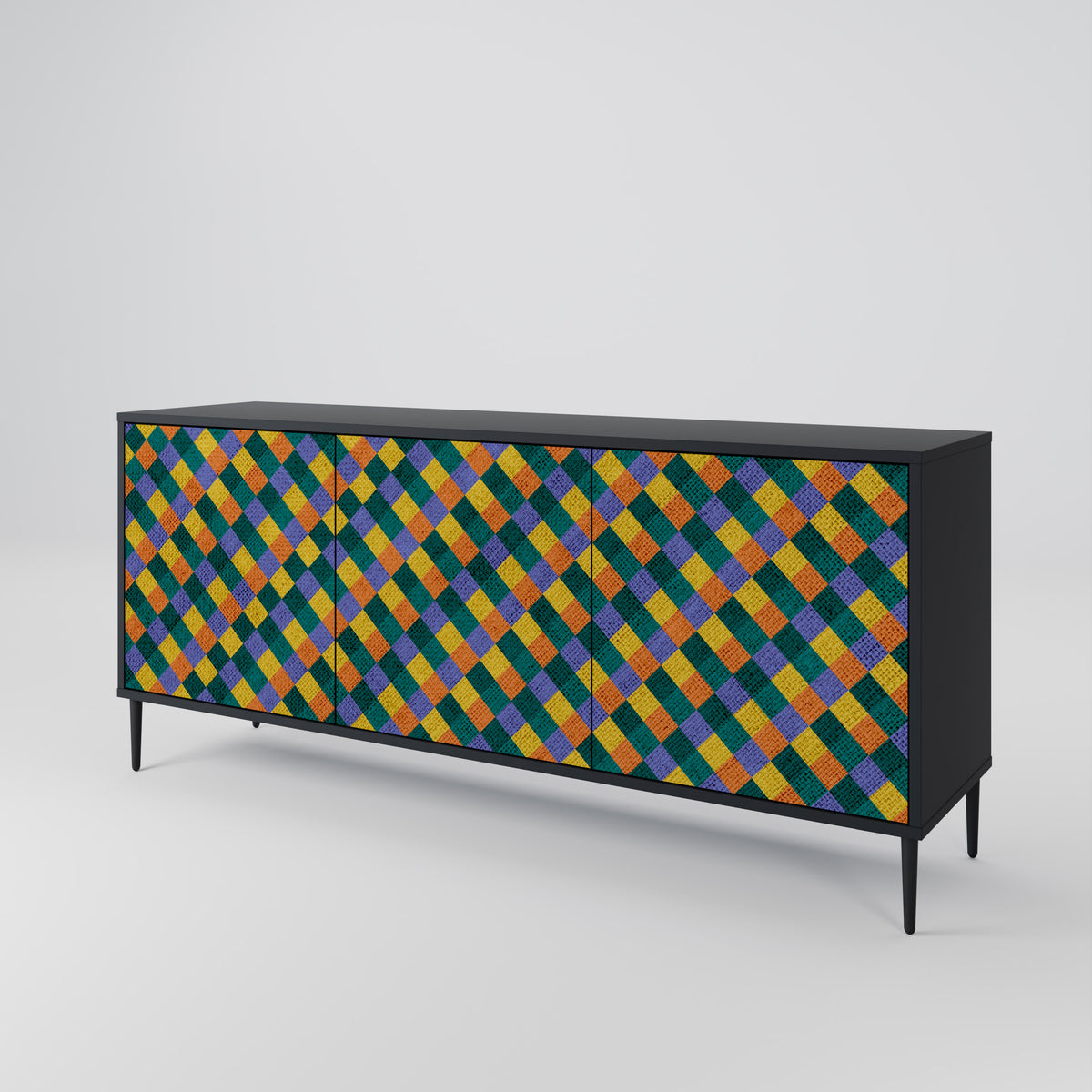 PAINTED SQUARES MIX Μπουφές 3-θυρών