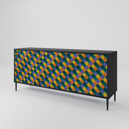 PAINTED SQUARES MIX Μπουφές 3-θυρών