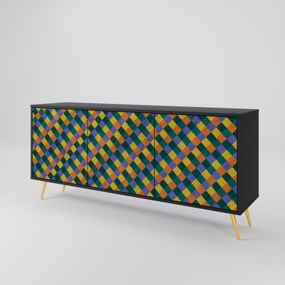 PAINTED SQUARES MIX Μπουφές 3-θυρών