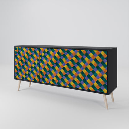 PAINTED SQUARES MIX Μπουφές 3-θυρών