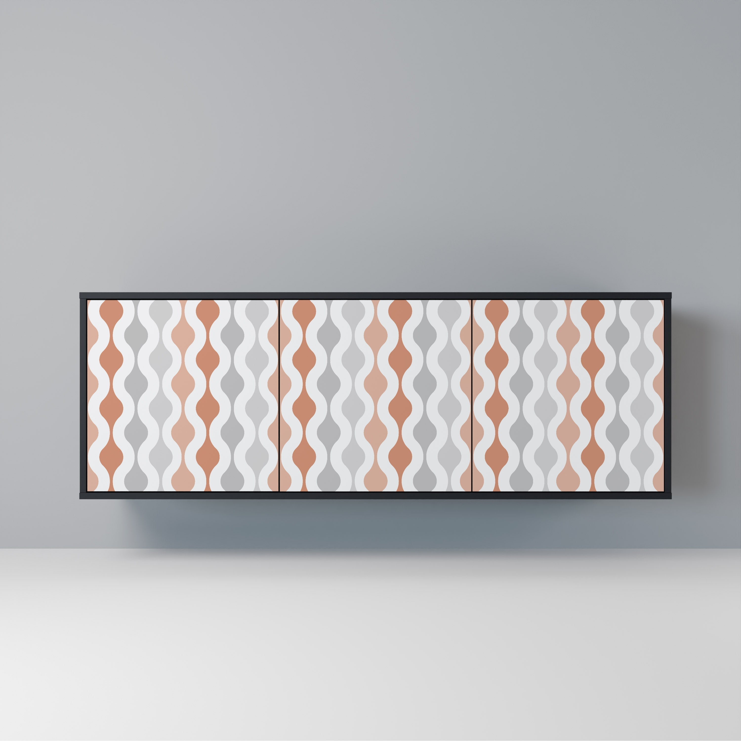 HAZY NOSTALGIA 3-Door Sideboard in Black Finish