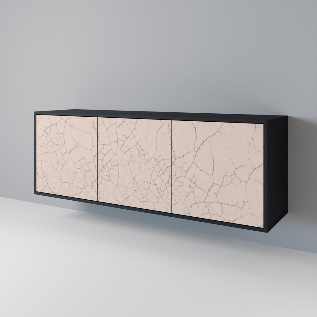 Μπουφές 3 θυρών CERAMIC TEXTURE σε μαύρο φινίρισμα