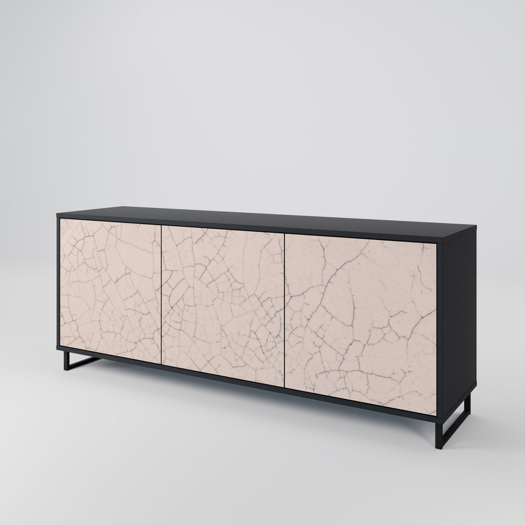 Μπουφές 3 θυρών CERAMIC TEXTURE σε μαύρο φινίρισμα