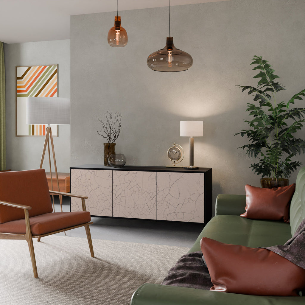 Μπουφές 3 θυρών CERAMIC TEXTURE σε μαύρο φινίρισμα