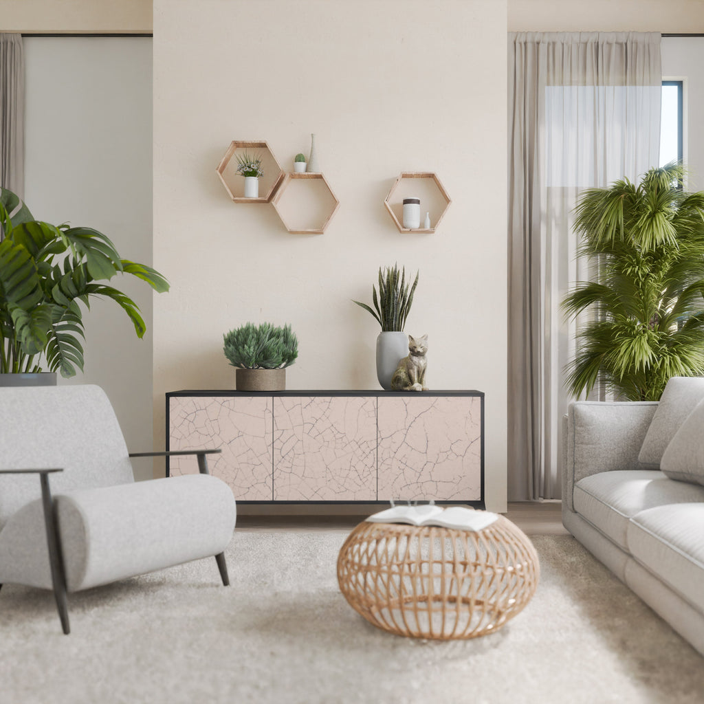 Μπουφές 3 θυρών CERAMIC TEXTURE σε μαύρο φινίρισμα